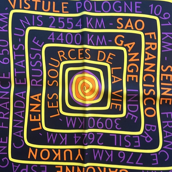 Like new! Hermes Scarf. Les Sources de la vie.  34.5x34.5. - Picture 2 of 6